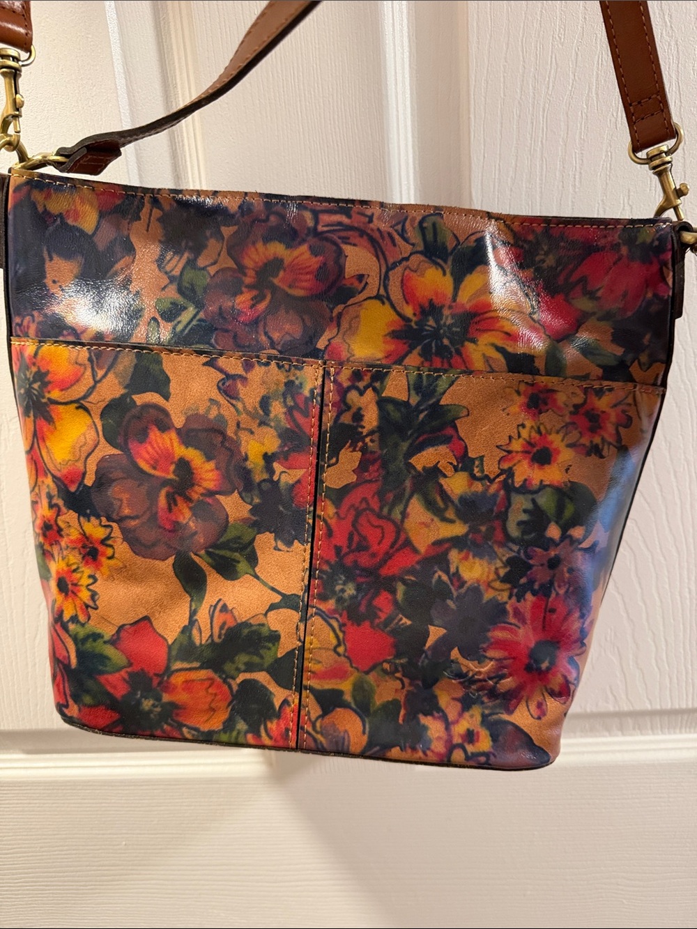 NEW Patricia Nash summer collection Floral Crossbody Shoulder Tote Bag in Brown - Picture 4 of 9
